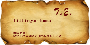 Tillinger Emma névjegykártya
